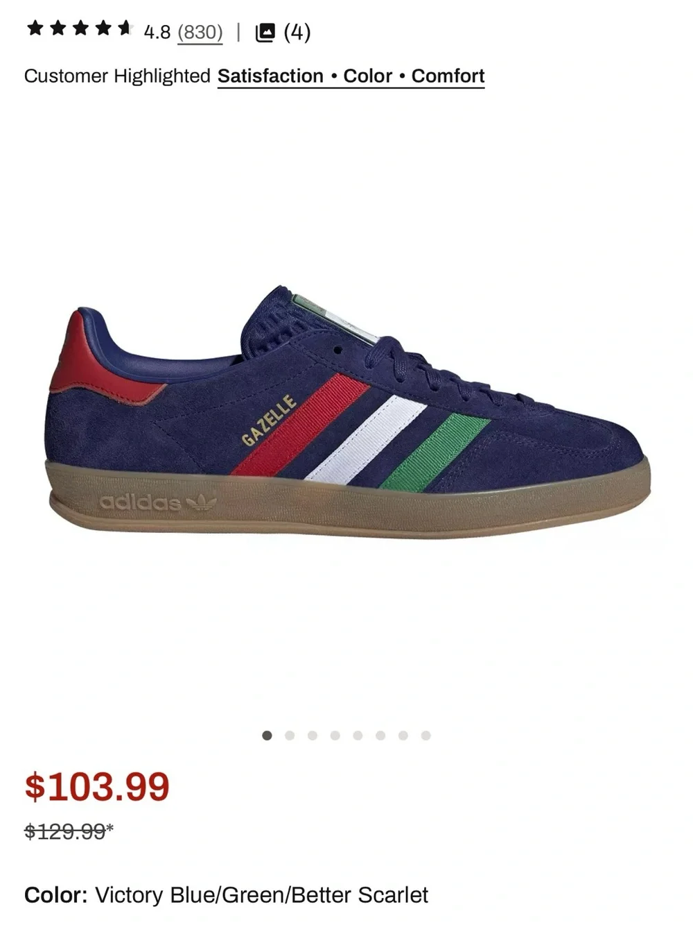 adidas Men's FIFA World Cup Gazelle Indoor Shoes